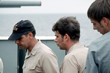 XO Surles, Navigator LTJG Cirulli, QM Pat